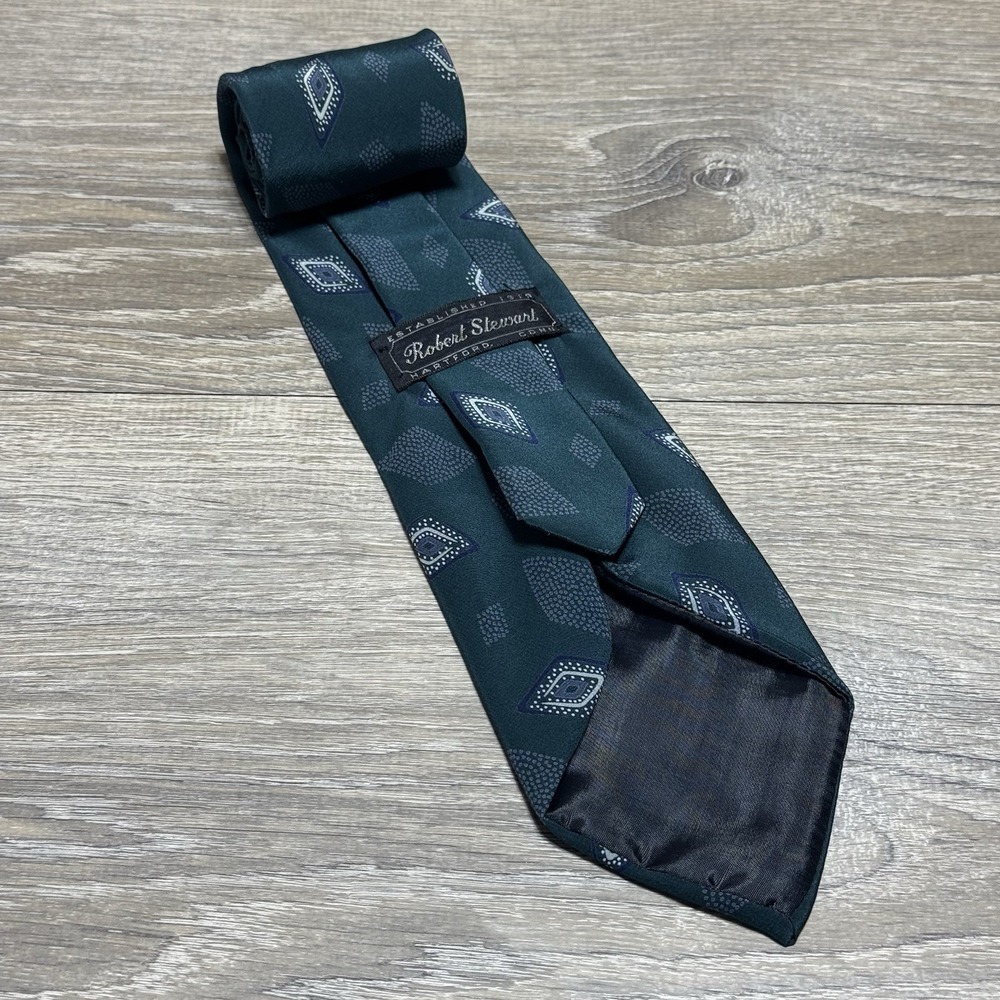 Robert Stewart Handmade Luxury 100% Silk Neck Tie‎ for Men 60" L 3.5" W - Picture 8 of 8